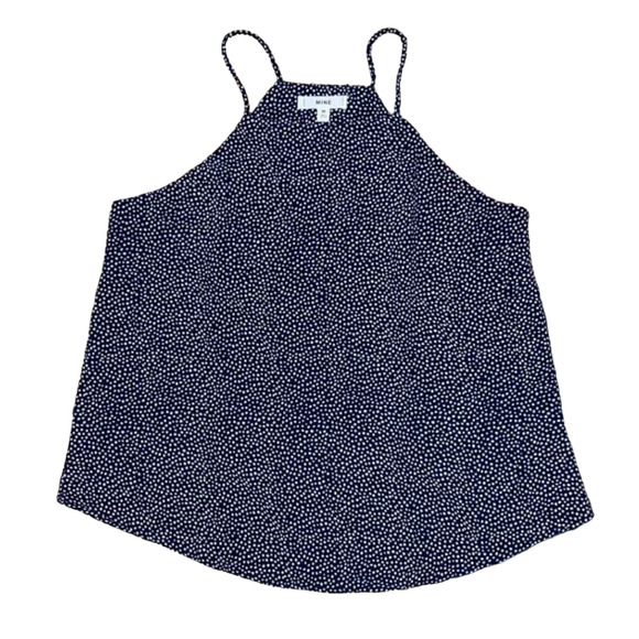 NWT Francesca's Mine Navy & White Roxy Polka Dot Tank Top - SIZE S - Picture 1 of 10